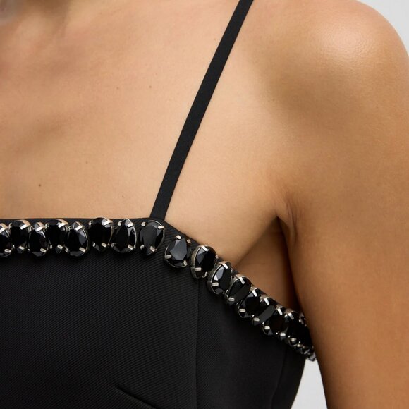 Tibi Bonded Twill Beaded Strappy Dress - Picture 6 of 8